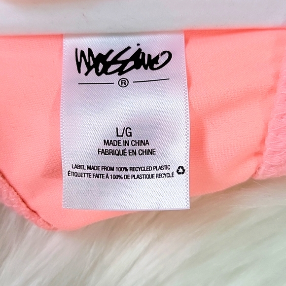 Coral Bikini BoHo Style Bandeau RuffleTop w/Lacey Cutouts NWT Fits M/L πΈπ΄ - Picture 8 of 8